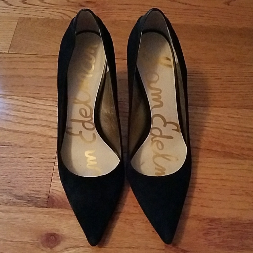Sam Edelman Pumps suede 4.5 inch heel black - Picture 4 of 8